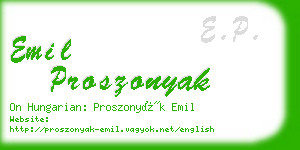 emil proszonyak business card